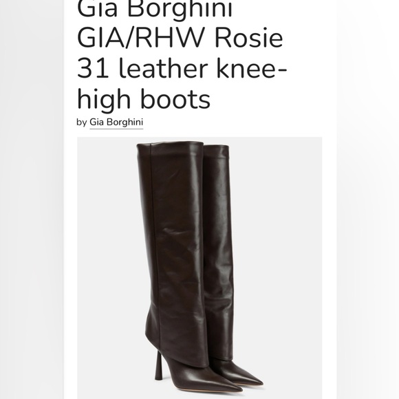 RHW x GIA Classic Pointed-Toe Knee-High Boots chocolate brown leather size 8.5 - Picture 15 of 15
